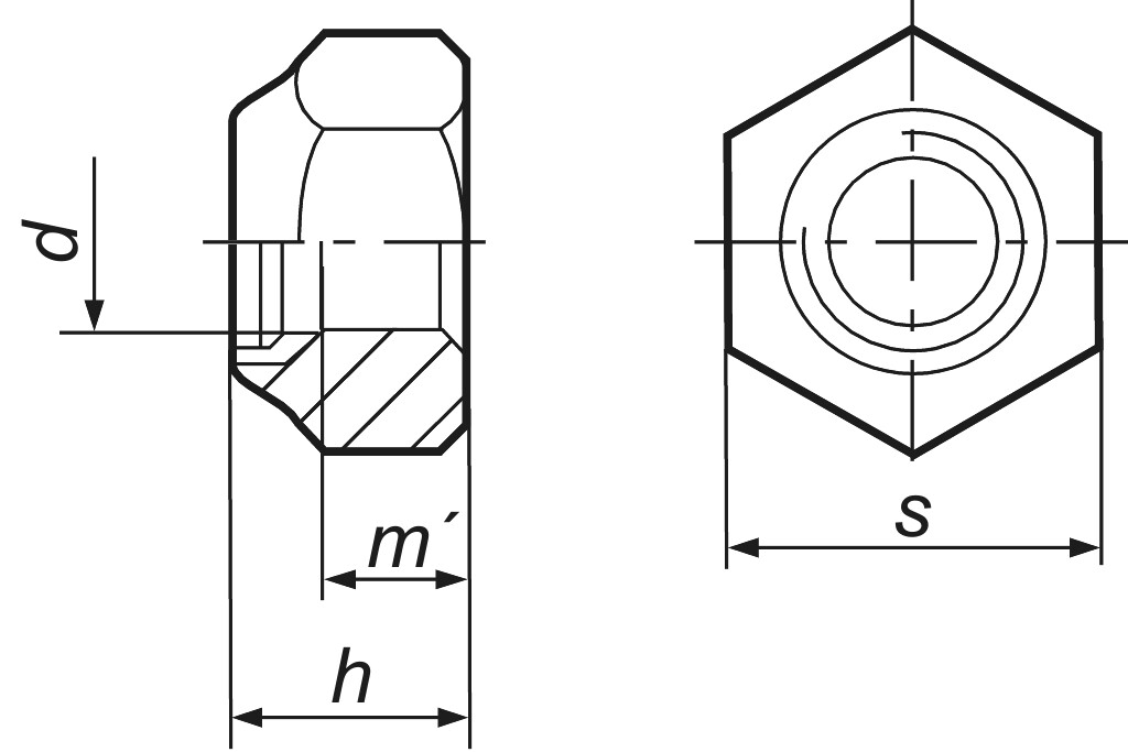 DIN 985  M 20 x 1,5  Güte St verzinkt